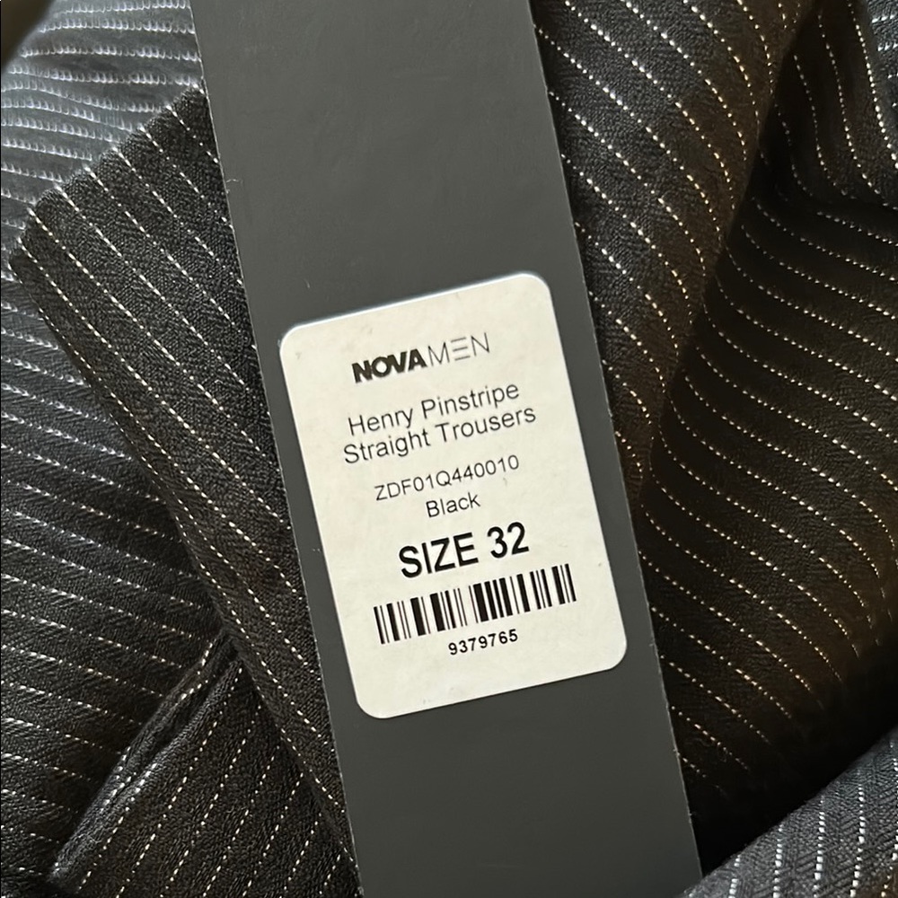Fashion Nova Men Black Pinstripe Trousers